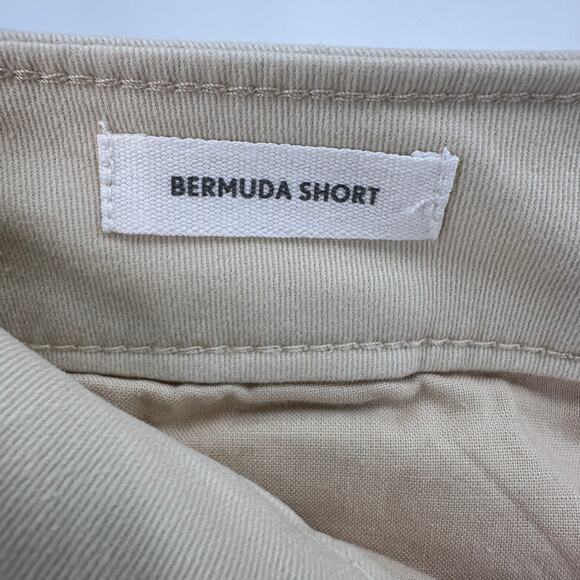 Loft Tan/Khaki Bermuda Shorts Womens Size 4 High Waisted Cuffed Stretch Slim Fit - Picture 5 of 9